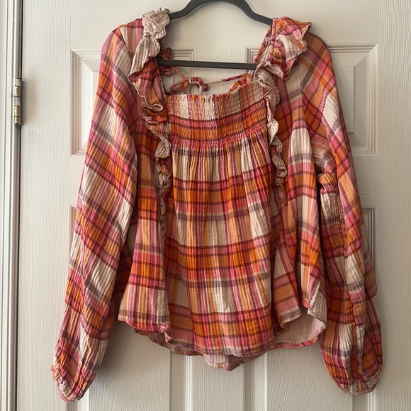 Free People smocked plaid too - Picture 2 of 7